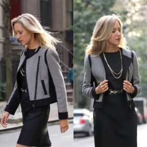 Ann Taylor Herringbone Moto Jacket